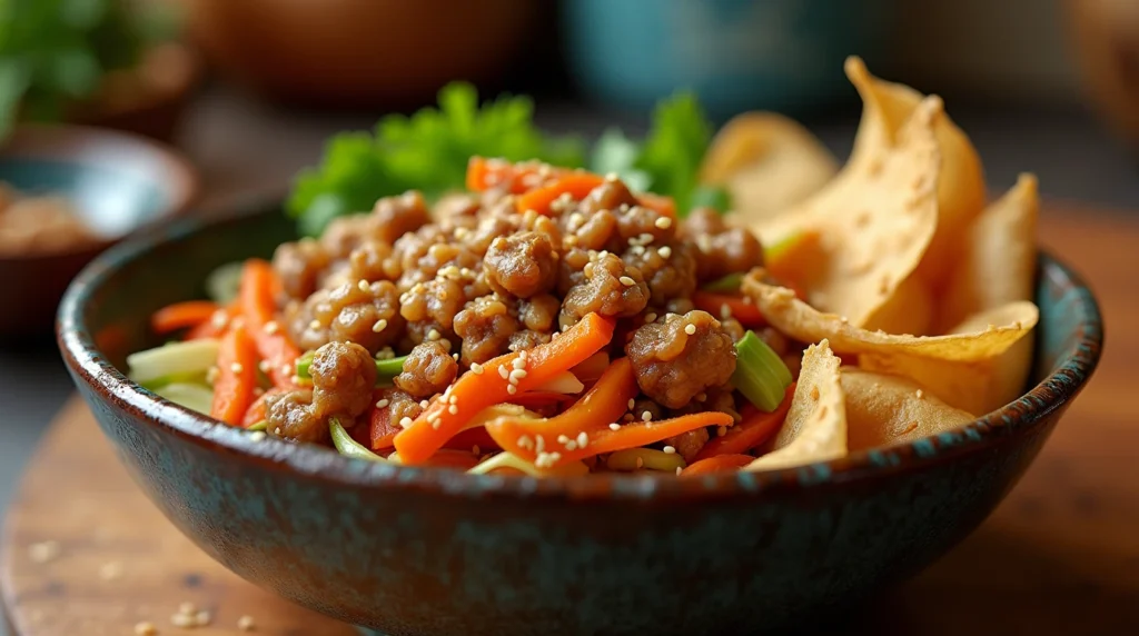 Simple egg roll in a bowl recipe for easy dinners.
