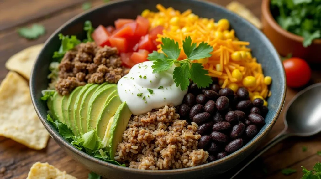 Easy taco bowl recipe for quick meals.